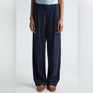 New Vince Linen Blend Pull On Pant in Black size Large (12-14) $395